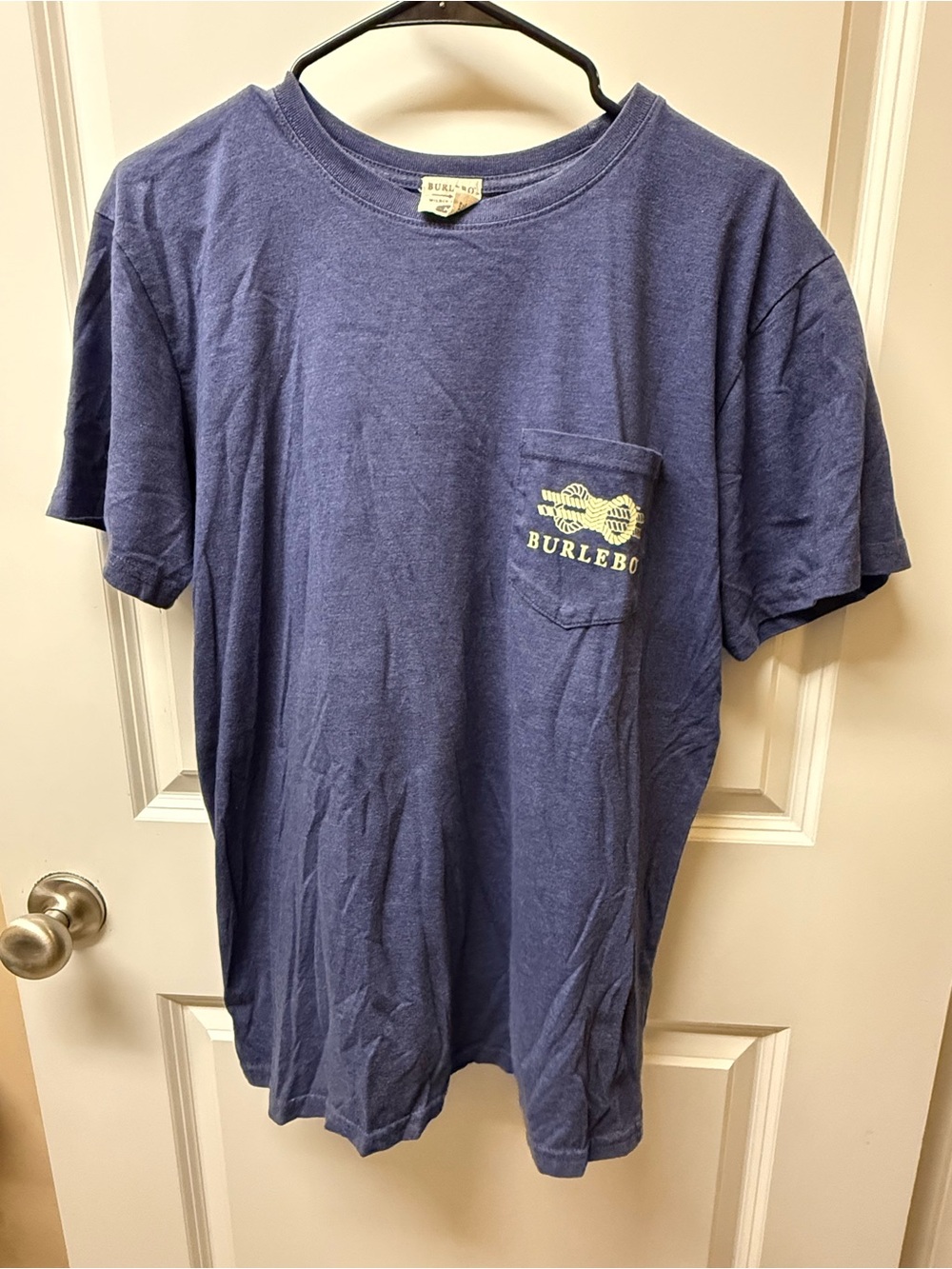 BURLEBO Men’s Medium Navy See You on the Water Fishing Pocket T-Shirt